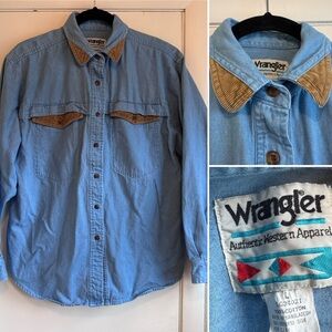 RARE vintage Wrangler Western denim shirt